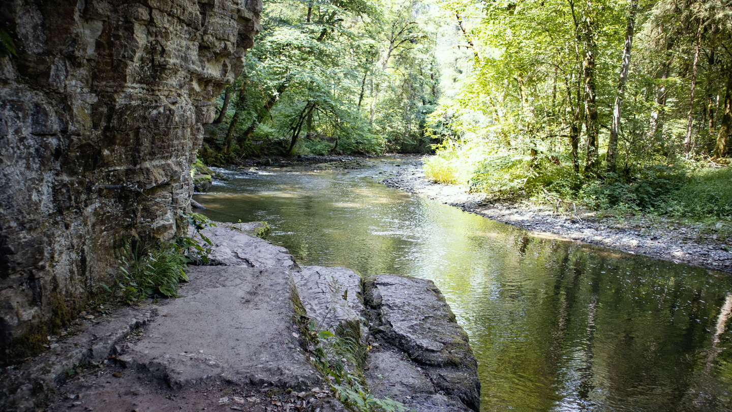 der Schluchtensteig-Wanderweg am Wutachaustritt