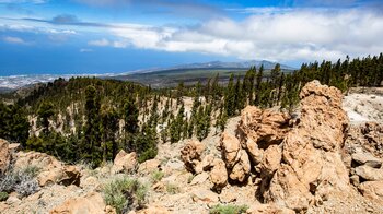 Blick vomMontaña el Cedro auf das Teno-Gebirge im Westen Teneriffas