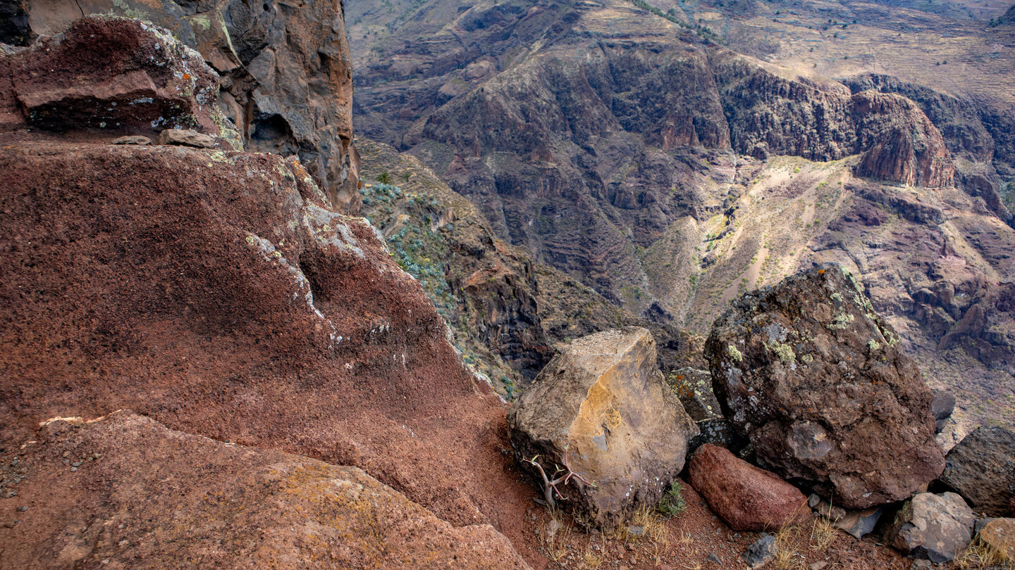spektakulärer Ausblick auf die Felsformationen im Barranco del Cabrito