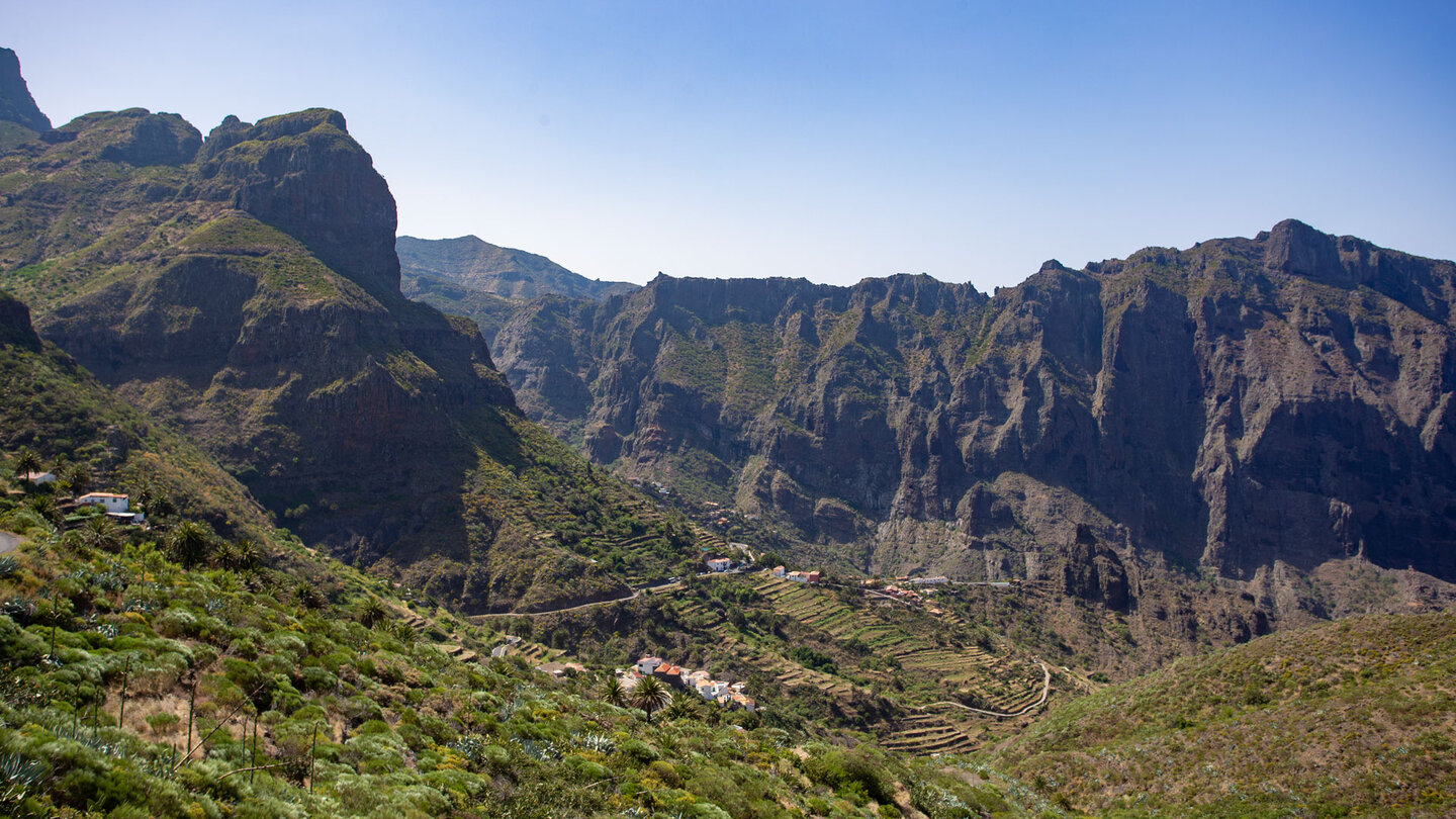 Ausblick vom Aussichtspunkt Cruz de Hilda auf Masca