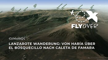 Küstenwanderung von Haría – El Bosquecillo – Caleta de Famara auf Lanzarote  – Flyover
