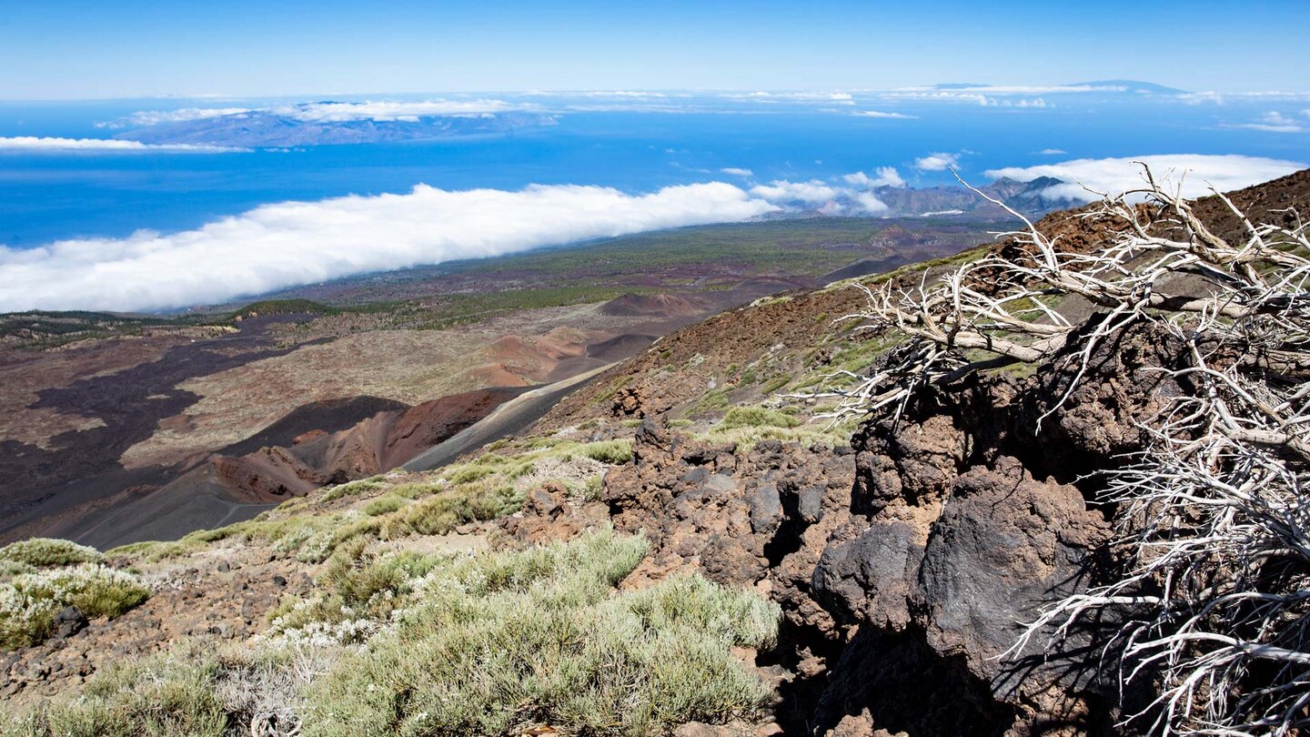 Ausblicke auf die Narices del Teide und die Nachbarinseln La Gomera und La Palma