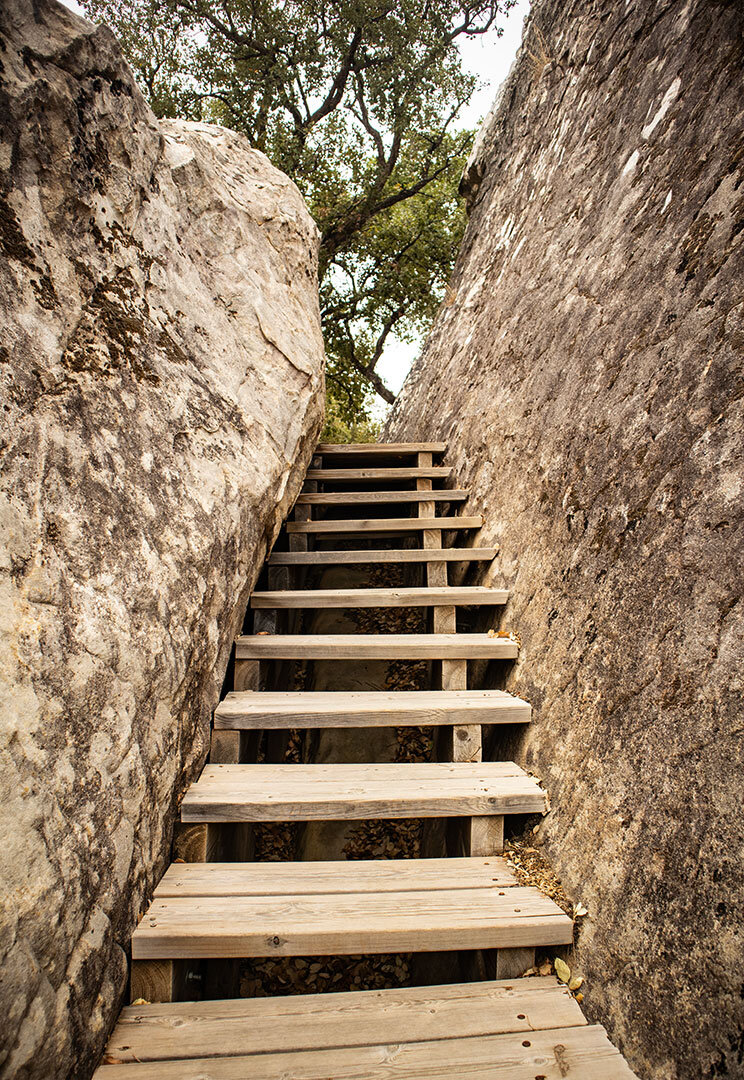 Treppe im Felsspalt am Mirador de la Grieta