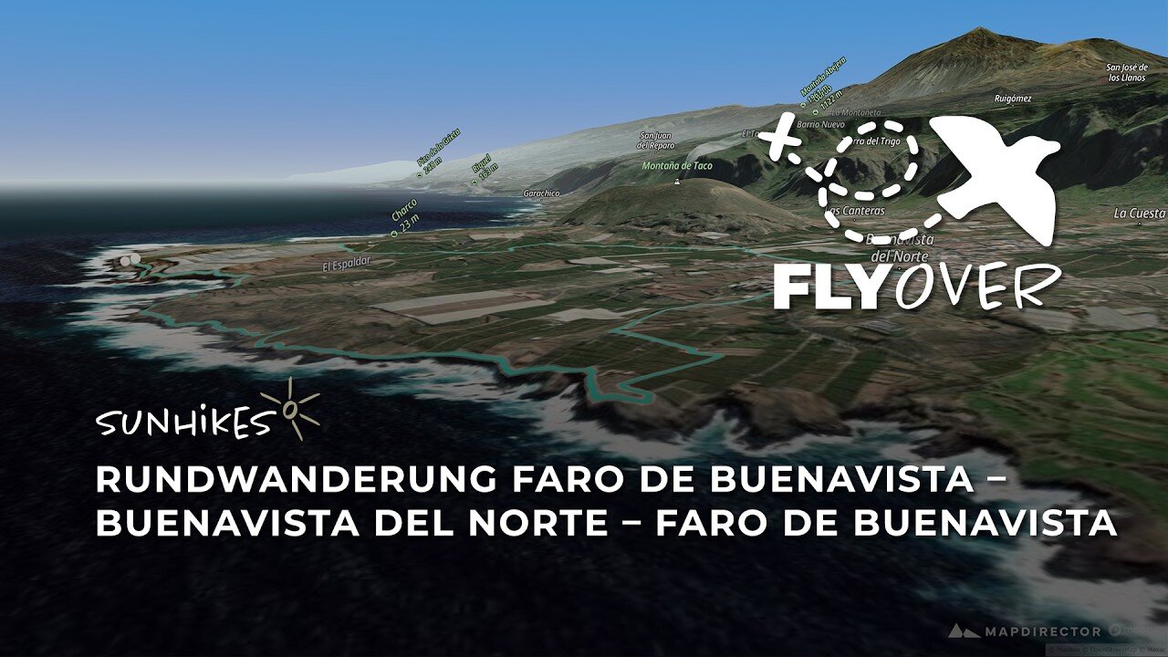 Entspanntes Küstenwandern auf Teneriffa: Vom modernen Leuchtturm durch grüne Bananenfelder (Flyover)