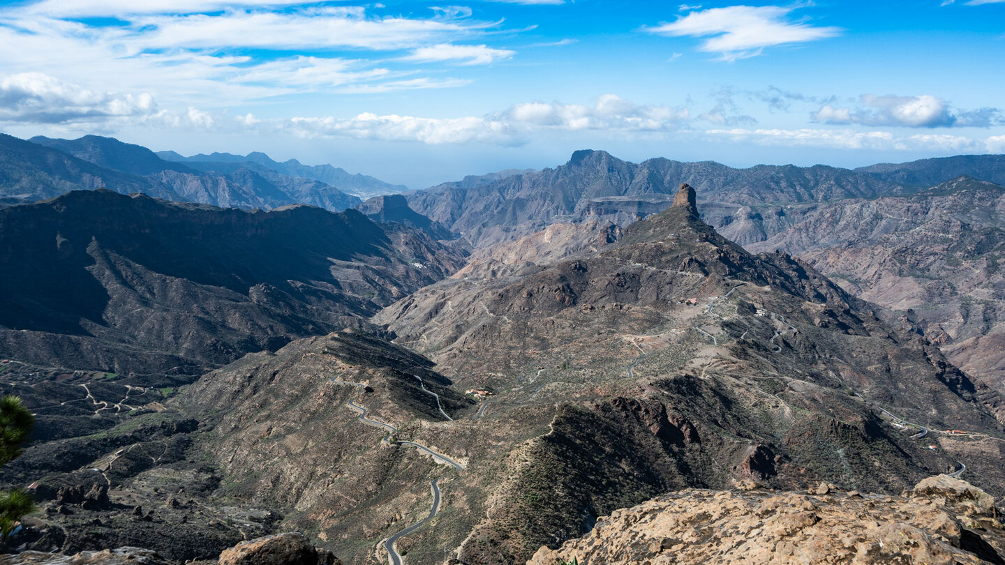 Ausblick vom Risco La Fogalera zum Roque Bentayga