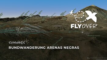 Teneriffa Wanderung: Arenas Negras Rundweg im 3D-Flyover! (8km pure Caldera)