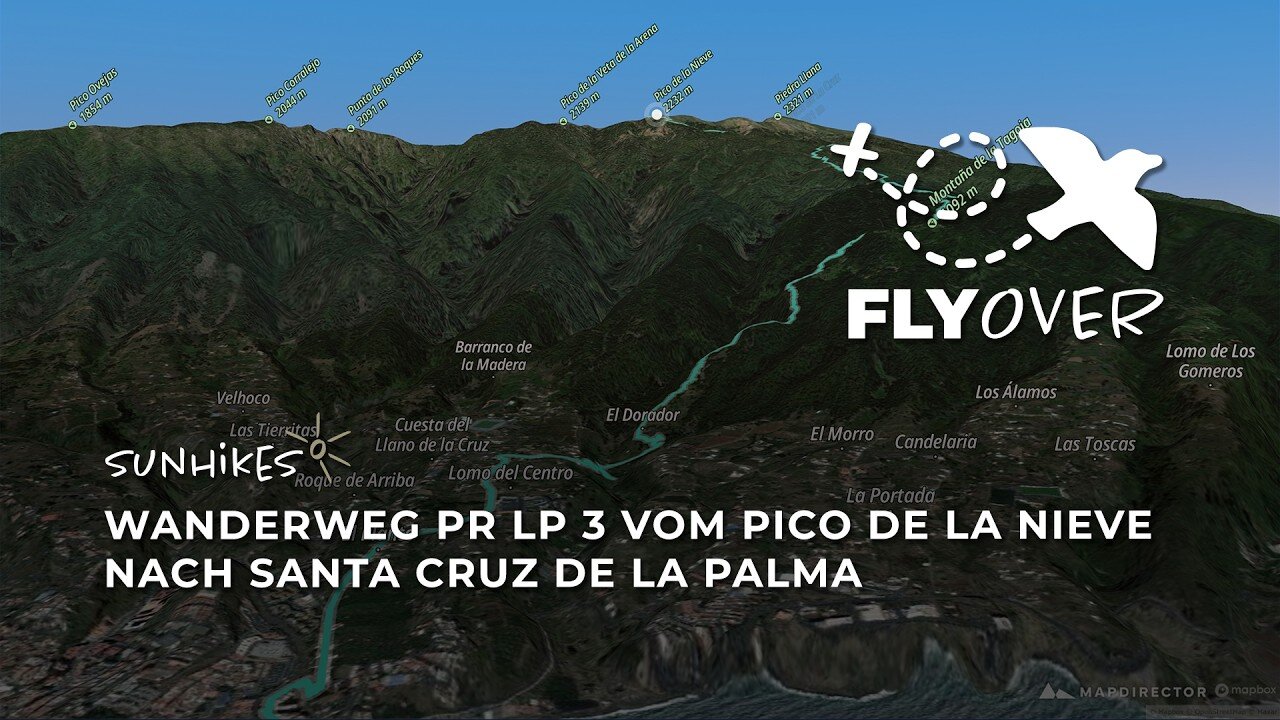 Gigantischer Abstieg im Flyover Video: Vom Pico de la Nieve nach Santa Cruz de la Palma (PR-LP 3)