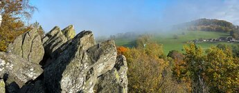 Blick von der Steinwand Rhön bis zur Maulkuppe