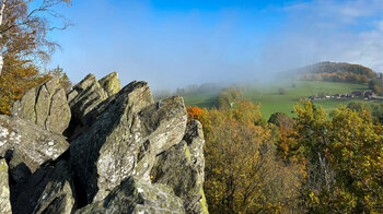 Blick von der Steinwand Rhön bis zur Maulkuppe