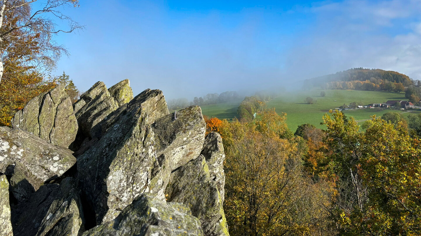 Blick von der Steinwand Rhön bis zur Maulkuppe