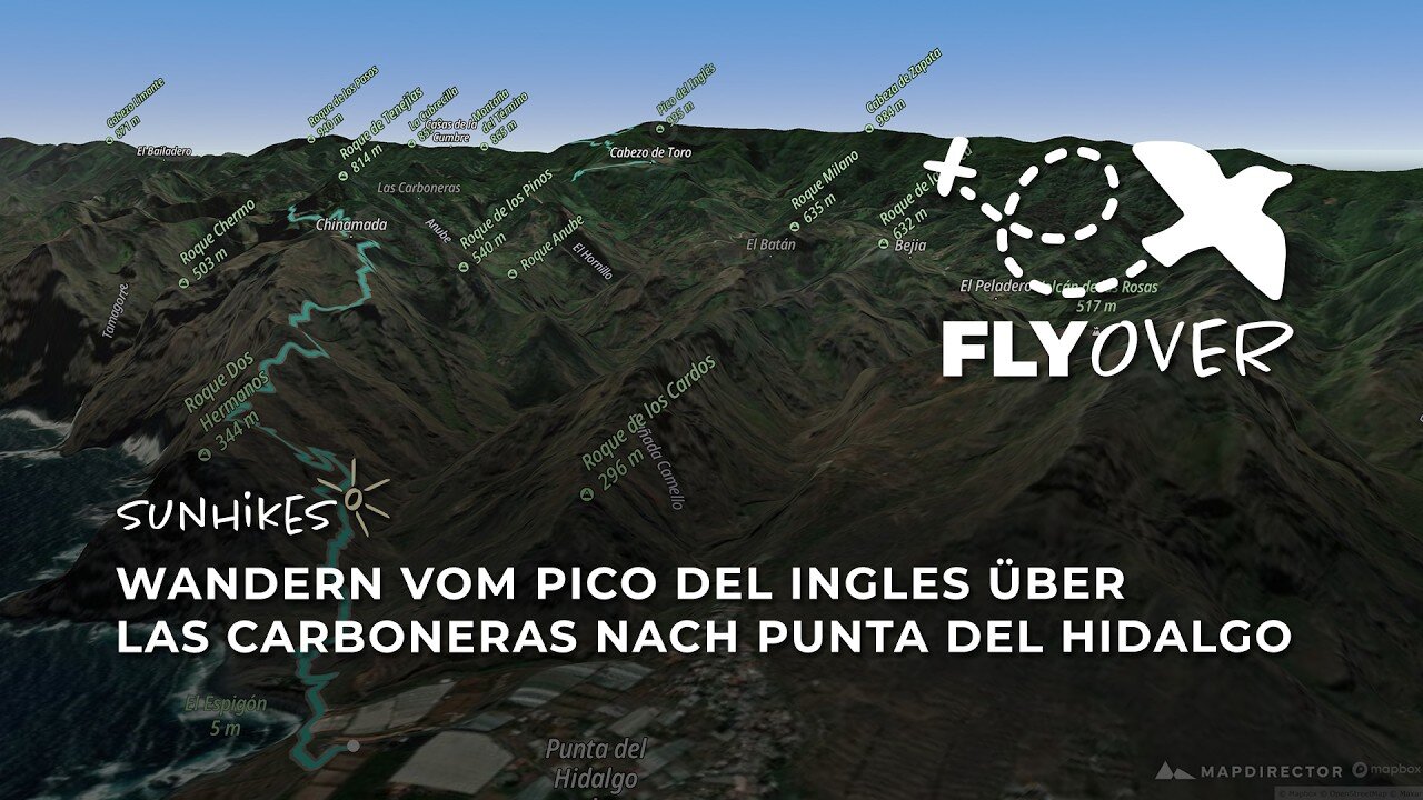 Streckenwanderung durchs Anaga-Gebirge: Vom Nebelwald ans Meer im 3D-Flyover Video