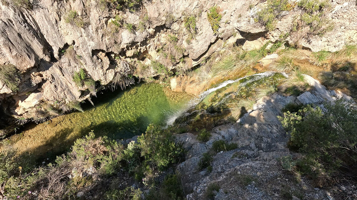 tiefe Wasserbecken der Cascada de la Cueva de Funes am Wanderweg Rio Verde Wasserbecken der Cascada de la Cueva de Funes am Wanderweg Rio Verde