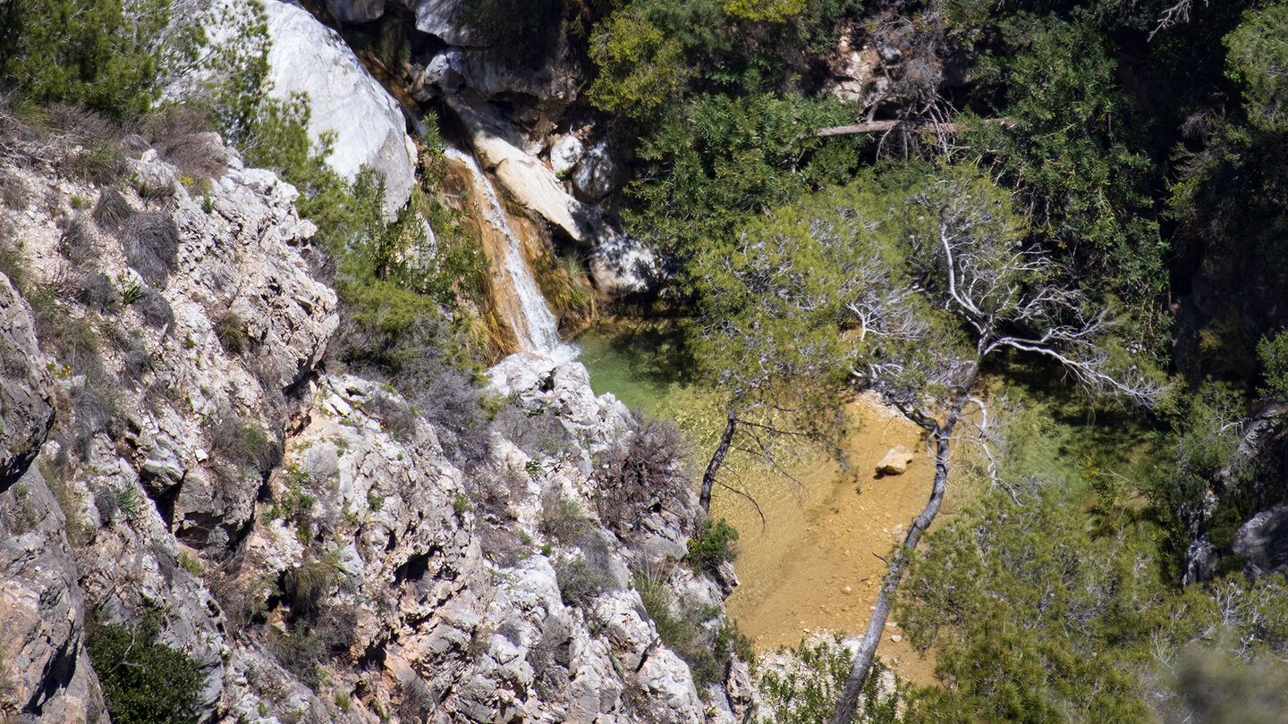 Wasserfall im Barranco de las Chorreras auf dem Weg zum Poza Central Wasserfall im Barranco de las Chorreras auf dem Weg zum Poza Central