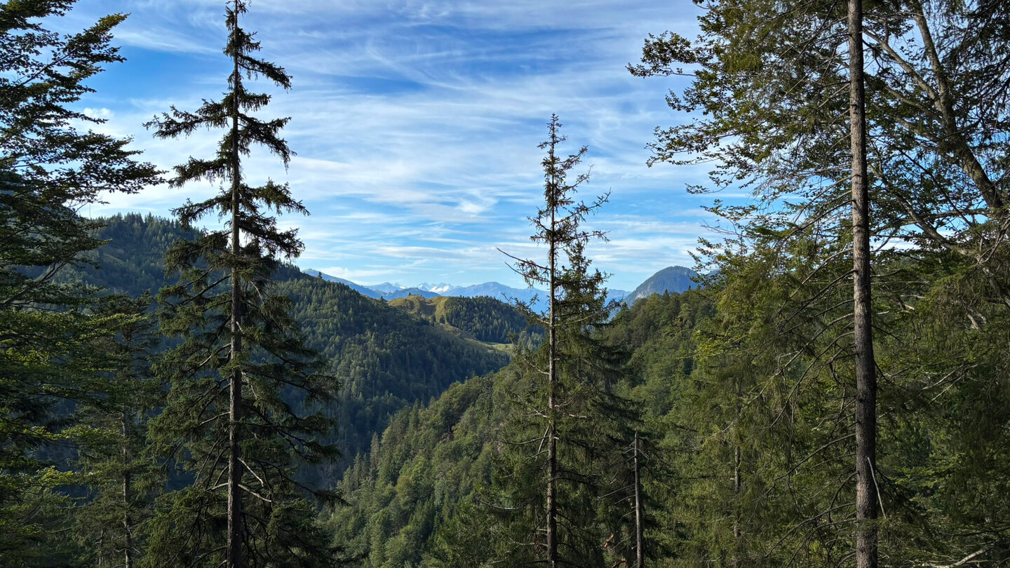 Fernblick auf das schneebedeckte Wiedersberger Horn