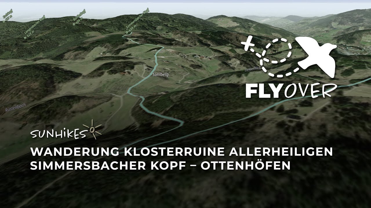 Wanderung von der Klosterruine Allerheiligen zum Simmersbacher Kopf und nach Ottenhöfen – Flyover