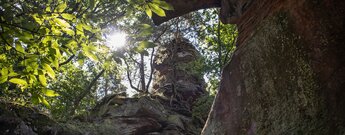 Zwischen Hauptwand und Westfels des Rödelstein liegt ein schmaler Durchgang