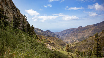 Blick entlang der Flanke des Roque de Agando übersWandr Barranco de Benchijigua