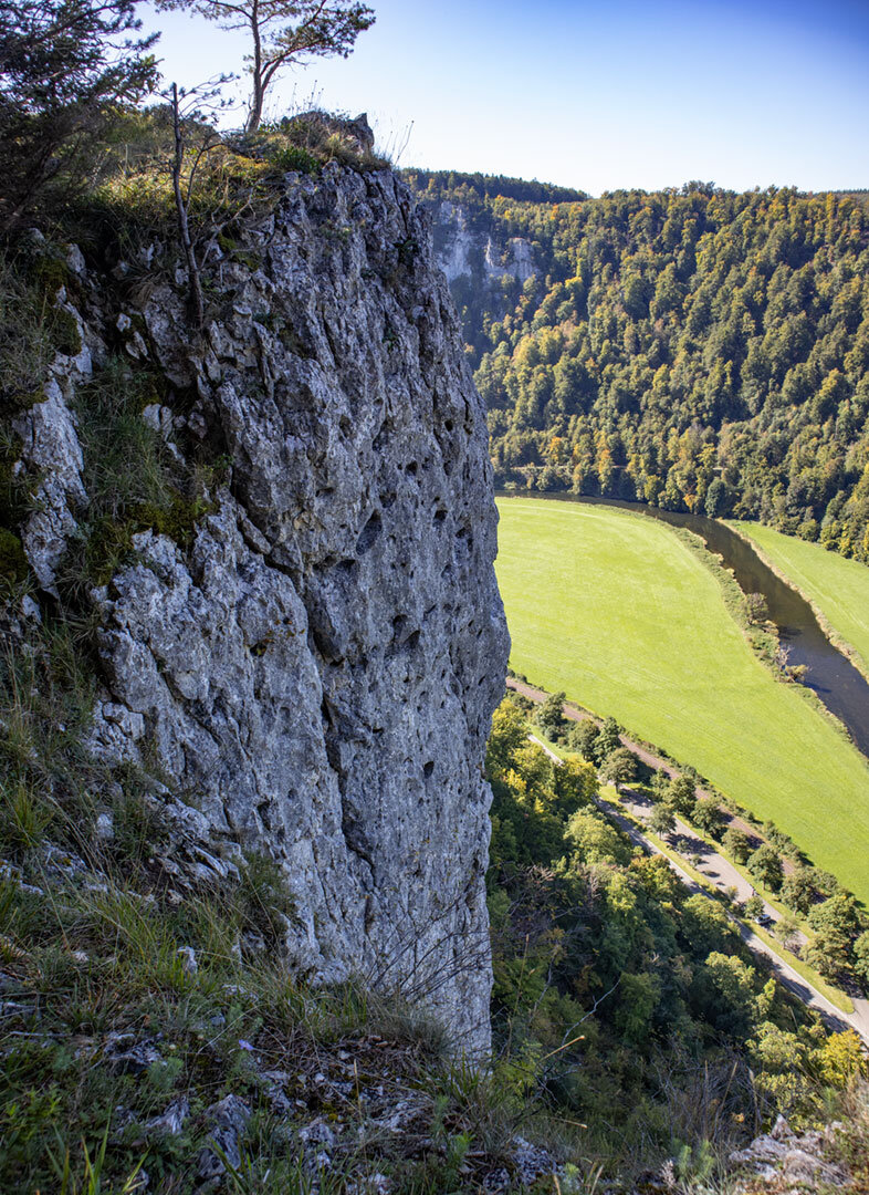 Felsriff Schaufelsen über der Donau