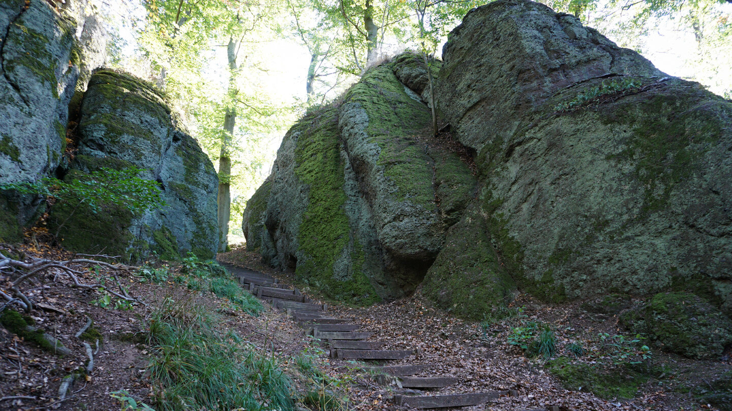 Treppe durch Felsen an der Sängerwiese
