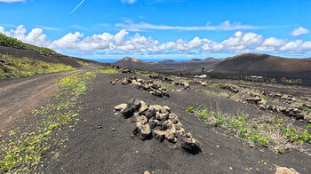 Wanderweg im Weinbaugebiet La Geria auf Lanzarote