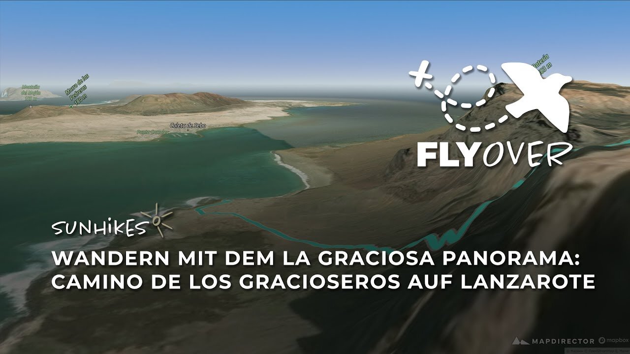 Wanderung Camino de los Gracioseros: Lanzarote & La-Graciosa-Panorama – Flyover