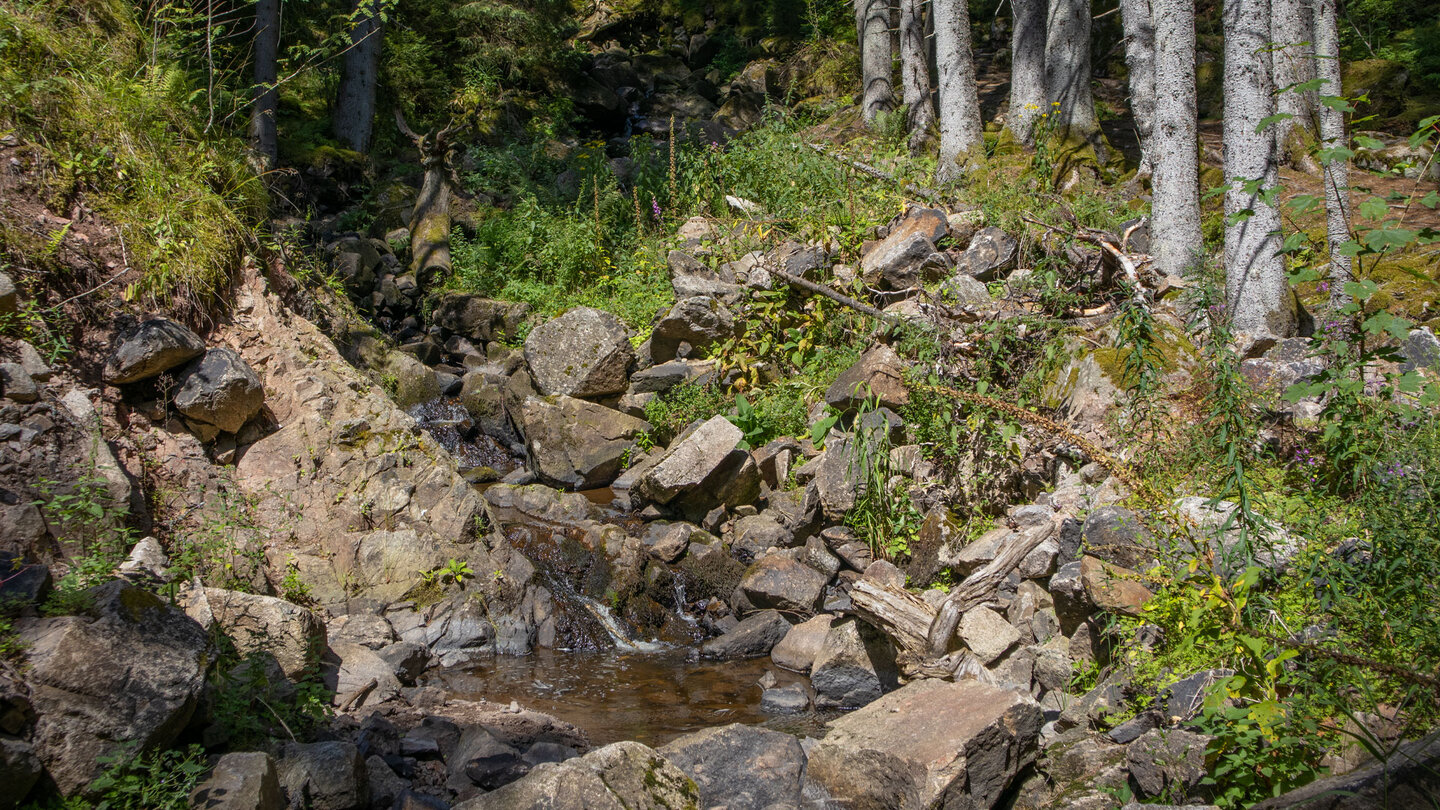 Felsgestein am Roodbach-Wasserfall