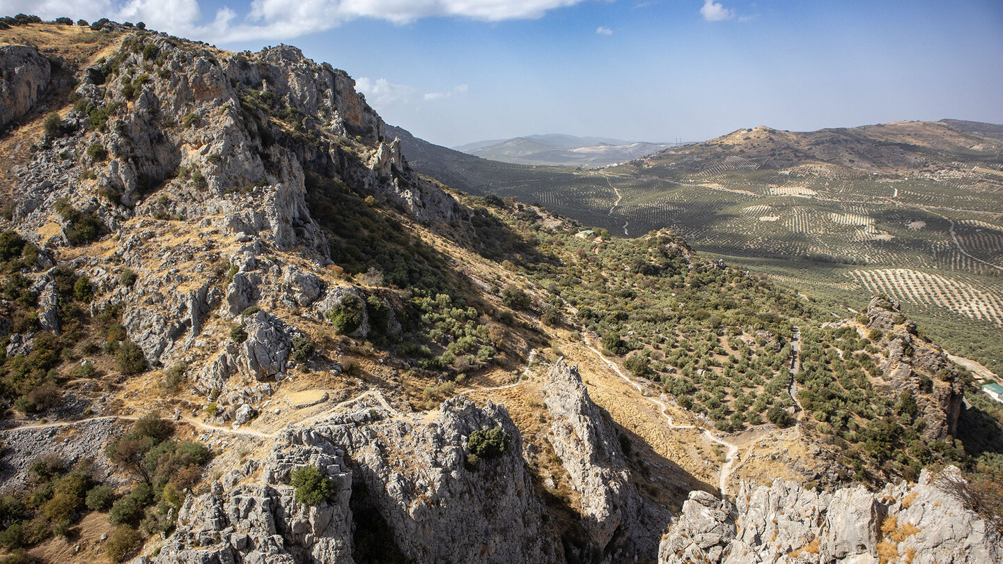 Wanderweg oberhalb des Cañón del Río Bailón