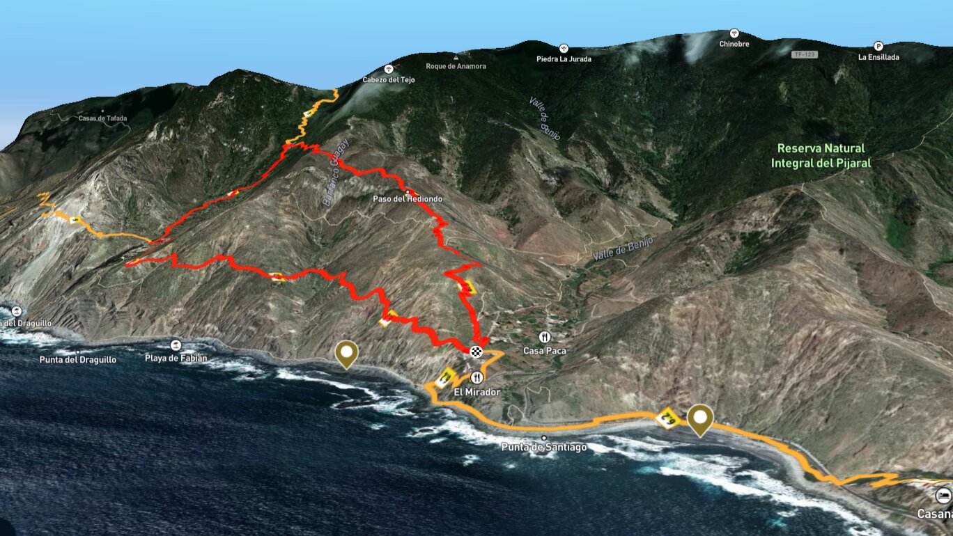 Sunhikes 3D Routenplaner - Bild der Route Kleine Rundwanderung Benijo – El Draguillo
