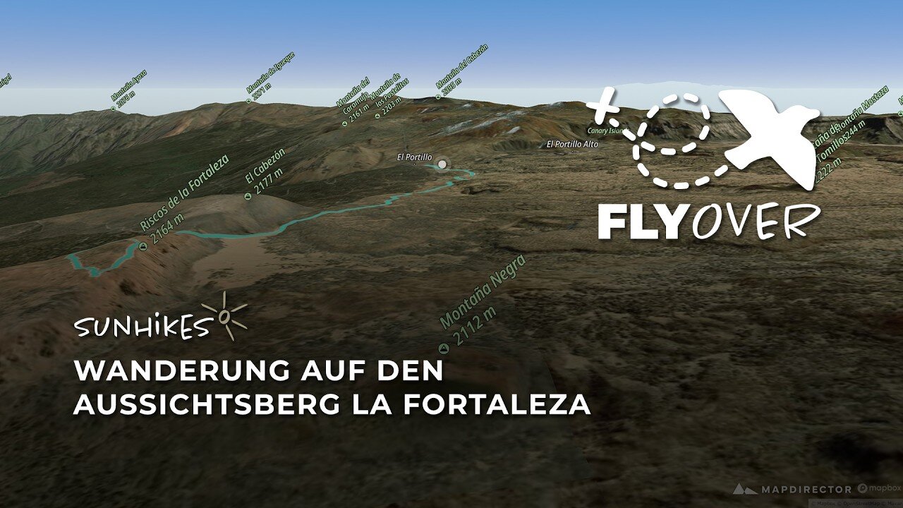 Genusswandern im Teide Nationalpark: Das Plateau von La Fortaleza im 3D-Flyover Video