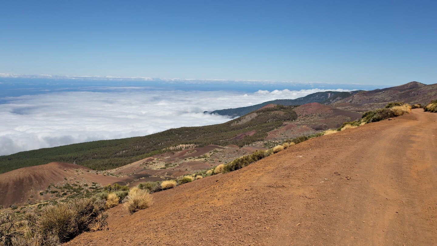 Blick übers Wolkenmeer von der Pista de Montaña Limón;