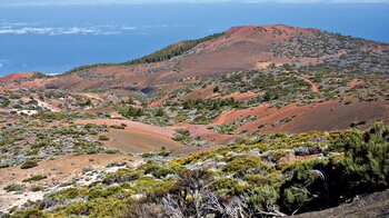 die farbenprächtige Vulkanlandschaft am Montaña Limón