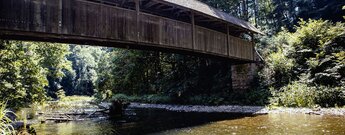 Kanadiersteg an der Gauchachmündung im südlichen Schwarzwald