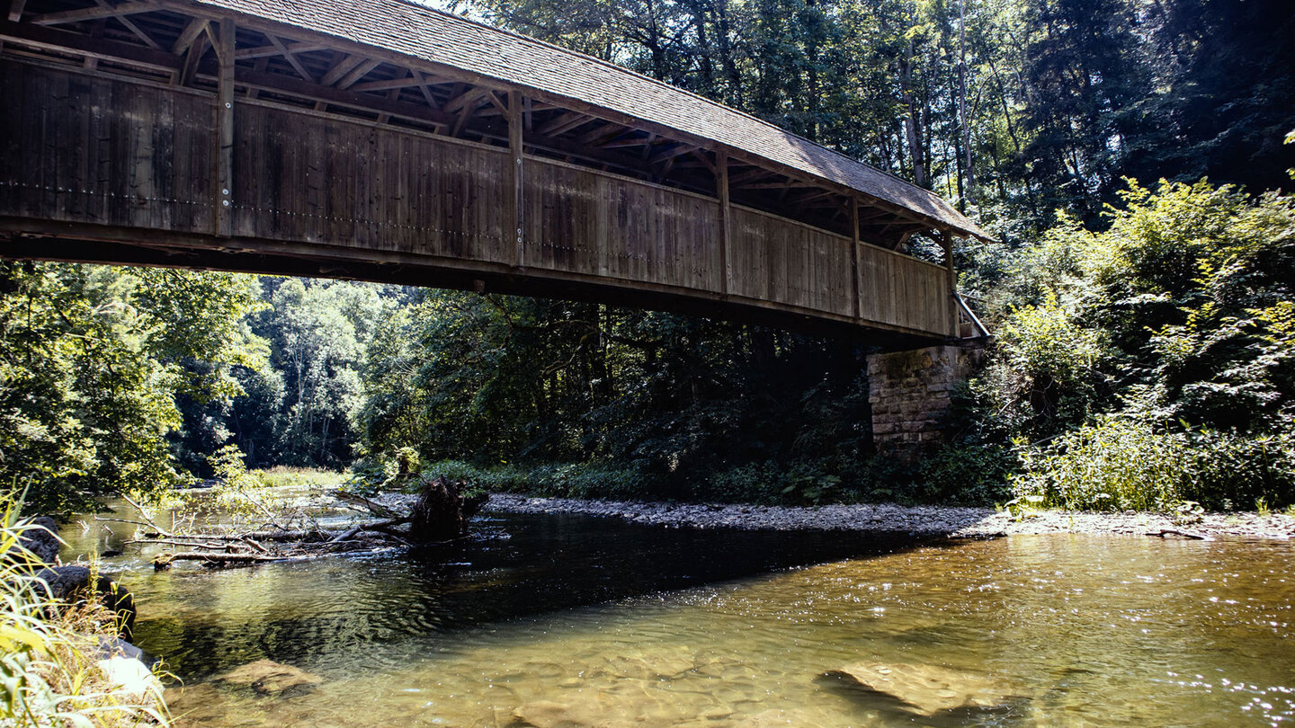 Kanadiersteg an der Gauchachmündung im südlichen Schwarzwald