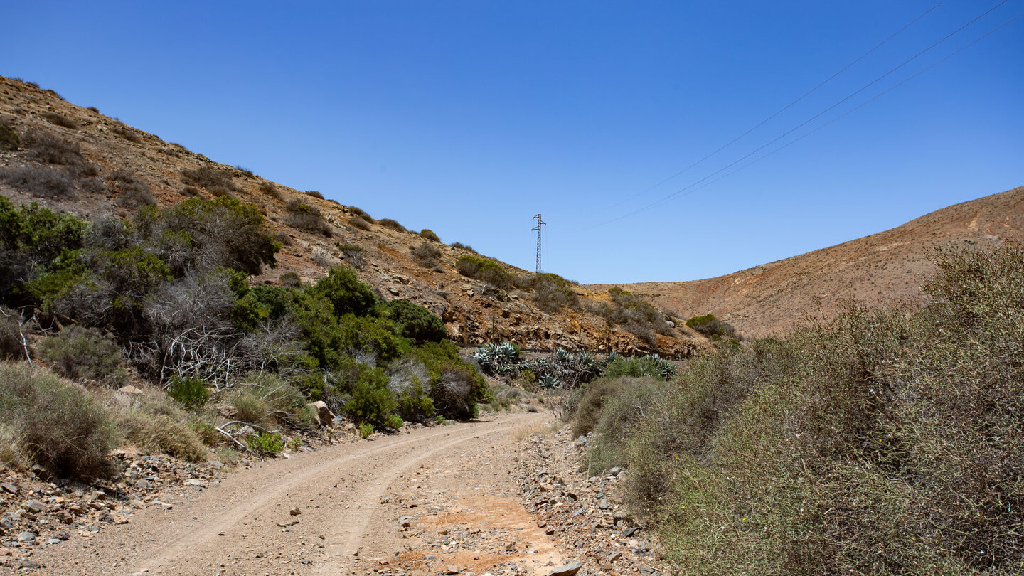 ebener Streckenabschnitt des Wanderweg durch das Barranco de Betancuria