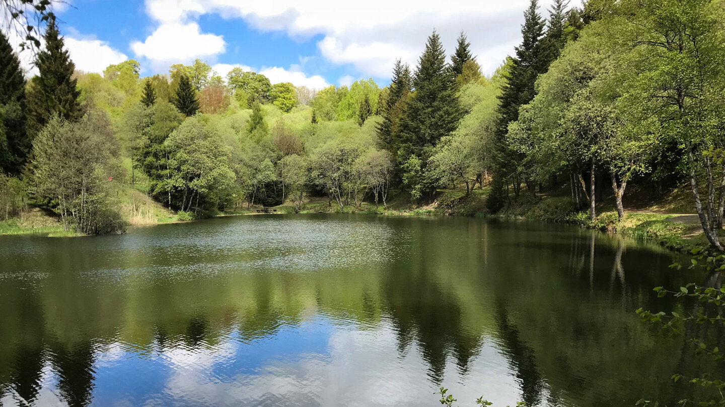 Spiegelungen auf dem Wasser des Basaltsees die Spiegelungen auf dem Wasser des Basaltsees