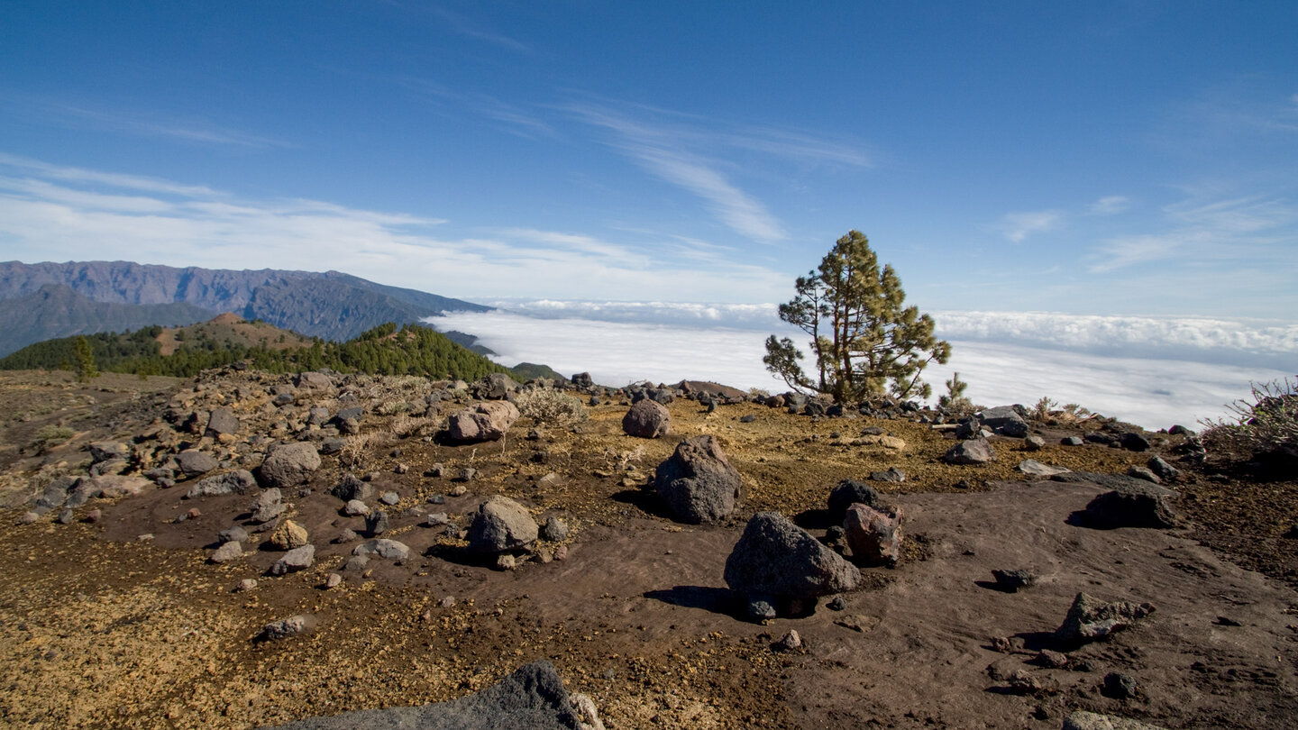 Wolkenmeer unter der Hochebene der Cumbre und der Caldera de Taburiente