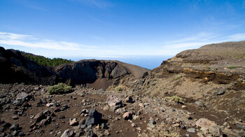 erodierte Kraterlandschaft auf der Vulkanroute