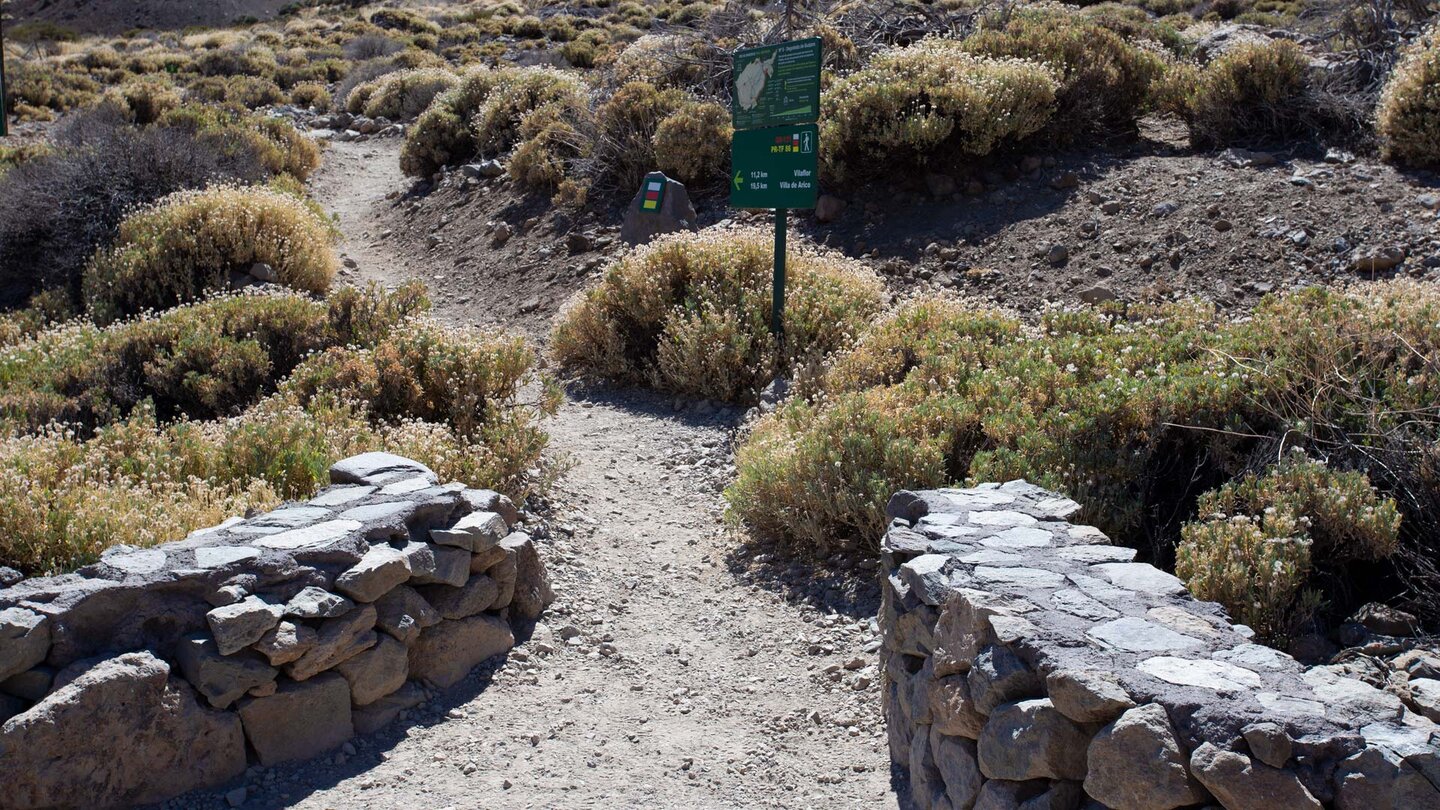 Abzweigung auf den Wanderweg 5 zur Degollada de Guajara