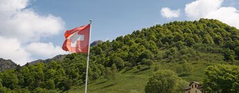 Schweizer Flagge an der Alpe di Neggia