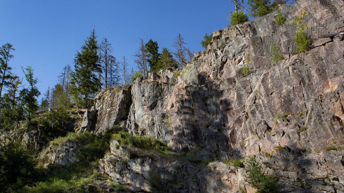 der Windbergfels liegt auf einer Umleitungsroute des Schluchtensteig