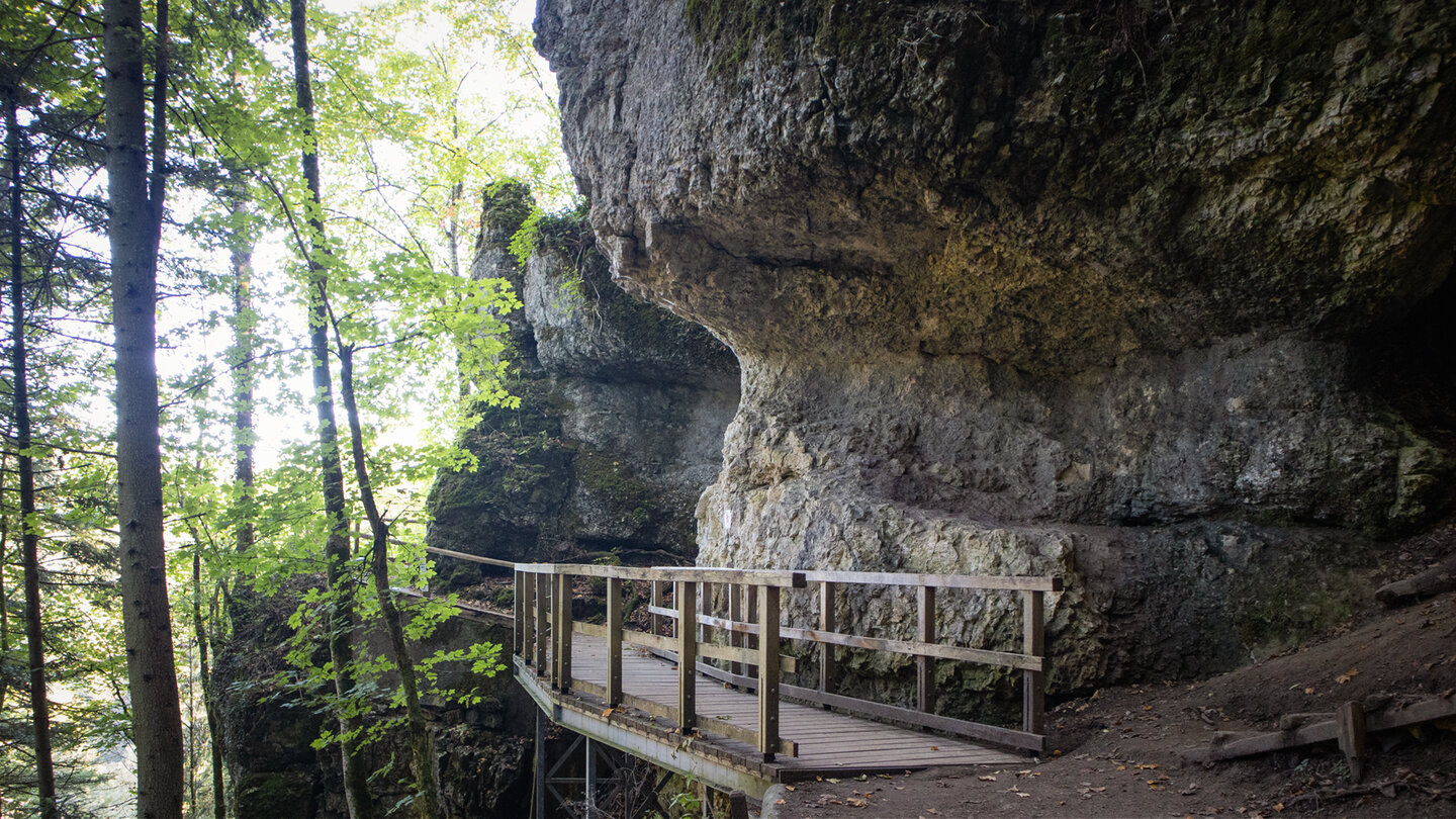 Weg entlang der Donaufelsen