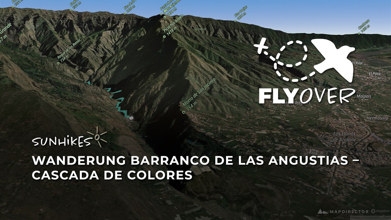Im Tal der Todesängste auf La Palma: Zum bunt leuchtenden Wasserfall Cascada de Colores im Flyover