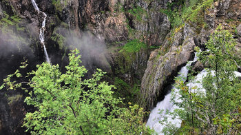 Blick von der Aussichtsplattform am Vøringsfossen