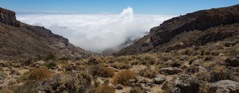 Wolkenmeer an der Degollaga de Guajara am Wanderpfad