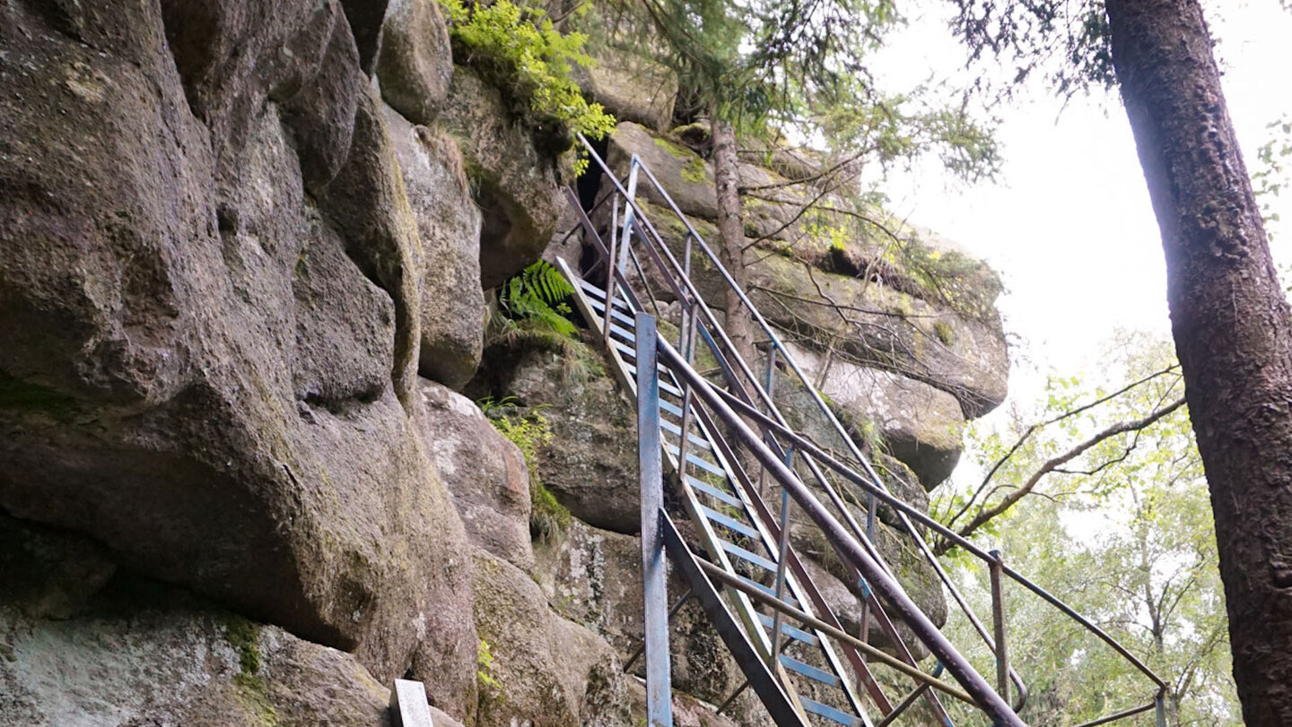 Metalltreppe an der südlichen Schnarcherklippe
