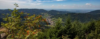 Ausblicke über Ottenhöfen bis in die Rheinebene