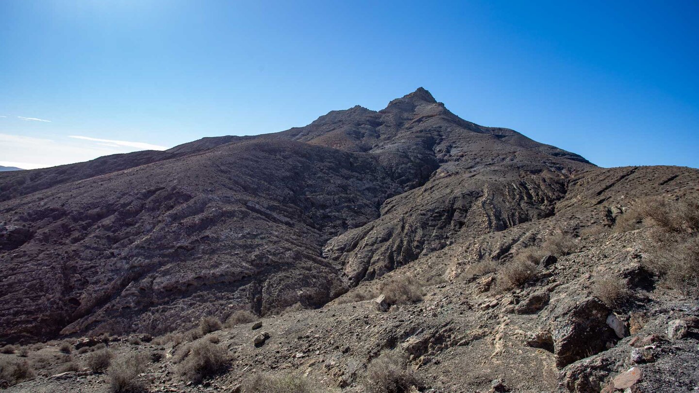 Blick zu den markenten Gipfelspitzen des Montaña Cardón