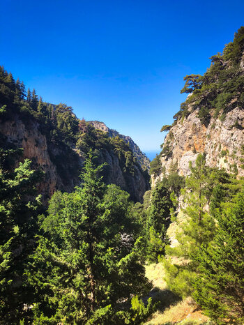 Ausblick in die Figou Schlucht auf Kreta