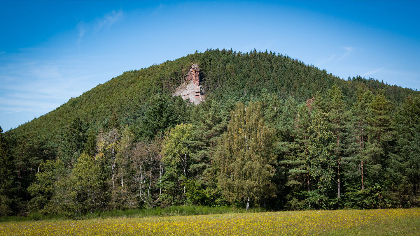 Blick auf den Schlüsselfels am Heidenberg bei Bruchweiler-Bärenbach Schlüsselfels bei Bruchweiler-Bärenbach