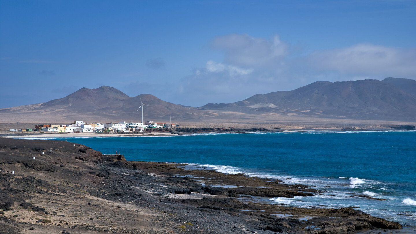 Blick nach El Muellito vom Leuchtturma Faro de Jandía auf Fuerteventura
